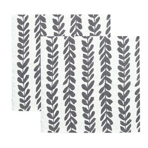Set 2 Servilletas de Tela Floral Gris