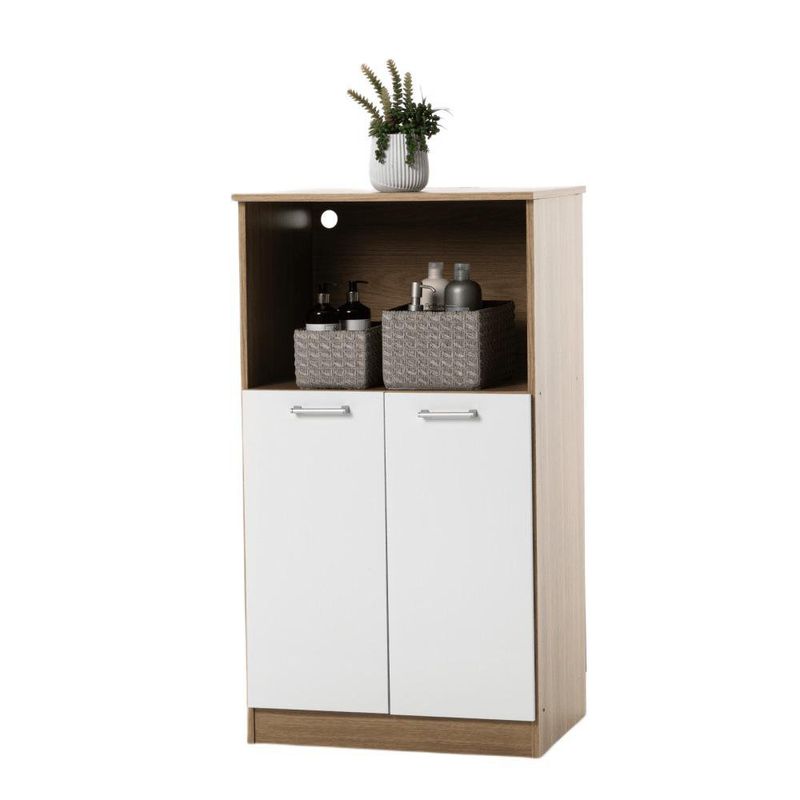 Mueble Multiusos Acabado Natural y Blanco