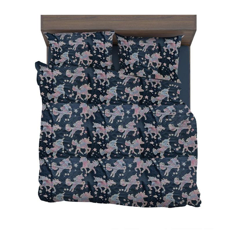 Set Edredón 3 Pzs Matrimonial Unicornio Colores Surtidos