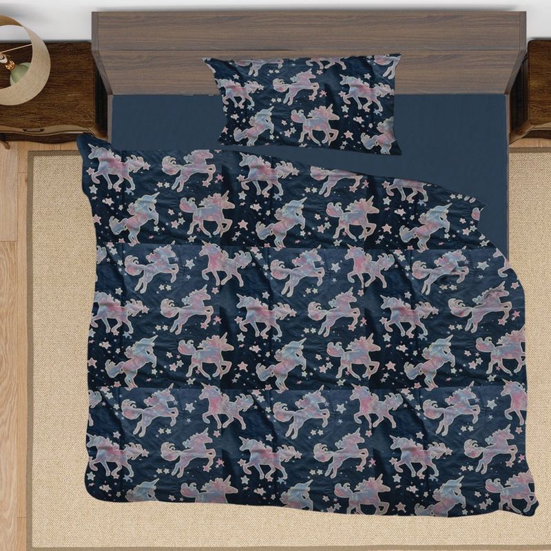 Set Edredón 2 Pzs Imperial Unicornios Colores Surtidos