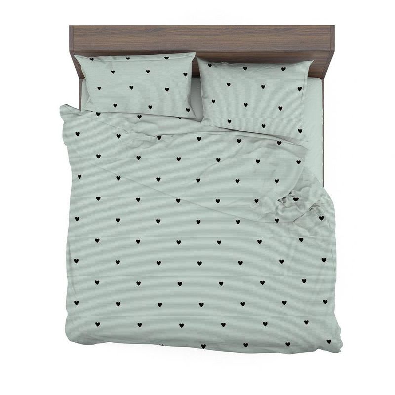 Set Edredón 3 Pzs Matrimonial Corazones Colores Surtidos
