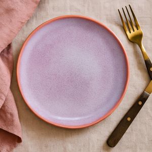 Plato para Postre Rosa Tornasol con Orilla