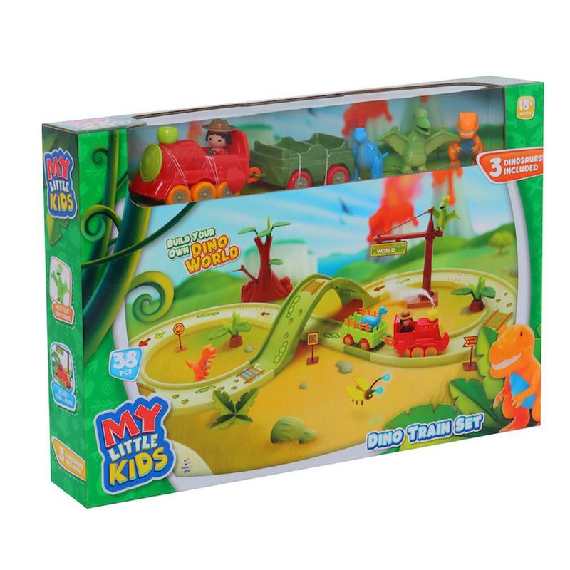Set de Juego Tren Dinosaurio 38 Pzas