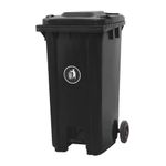 Basurero Sistema Pedal y Ruedas de Plástico Negro 120 L