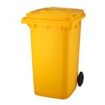 Basurero con Tapadera y Ruedas Amarillo de 120 L