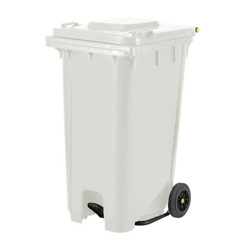 Basurero de Pedal Centrado Blanco de 20 L