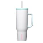 Termo de Acero Inoxidable con Pajilla Blanco 40 Oz