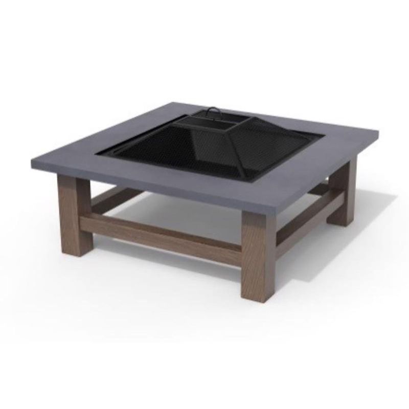 Brasero Cuadrado para Madera de 34 Plg