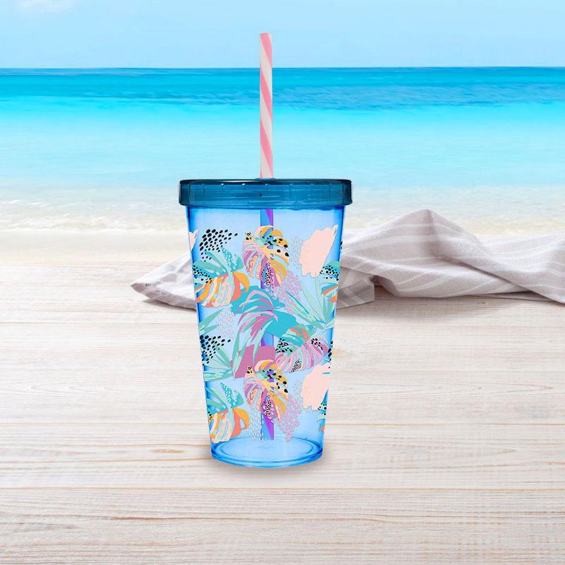 Vaso con Pajilla Diseño Surtido