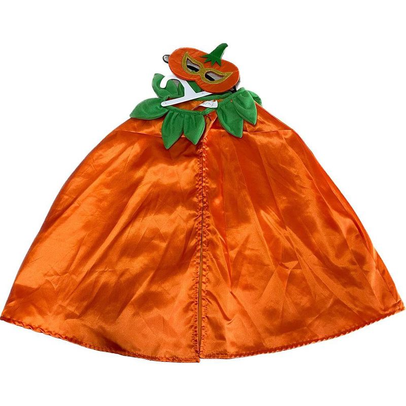 Capa Infantil de Calabaza con Máscara