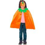 Capa Infantil de Calabaza con Máscara