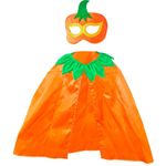 Capa Infantil de Calabaza con Máscara