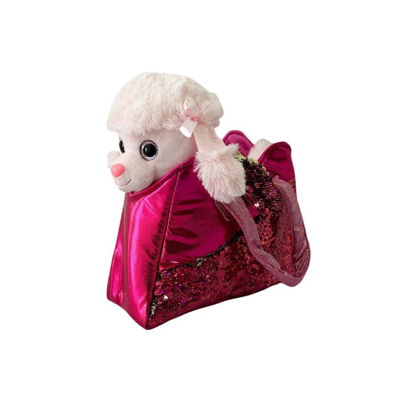 Bolsa Rosa con Peluche Perrito con Lentejuelas