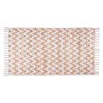 Alfombra de Algodón Blanco y Beige 80x130 Cm