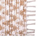 Alfombra de Algodón Blanco y Beige 80x130 Cm