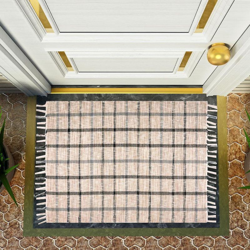 Alfombra de Algodón Cuadros 80x130 Cm