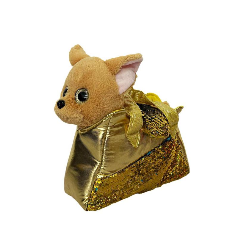 Bolsa Dorada con Peluche Perrito