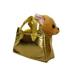 Bolsa Dorada con Peluche Perrito