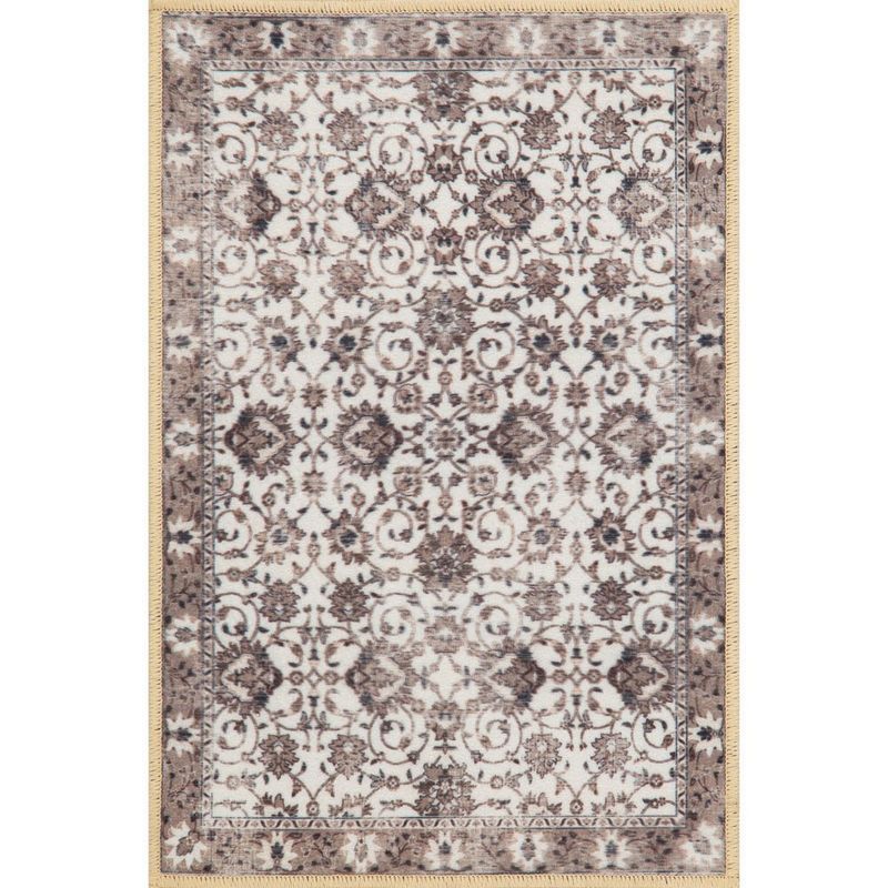 Set de Alfombras Beige Floral 3 Pzas