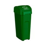Bote Balancín Cuadrado Reciclaje Orgánico Verde Chiltepe 50 L