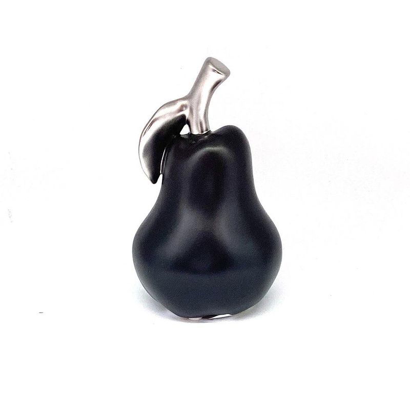 Pera Decorativa Negra con Plateado