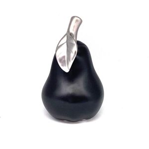 Pera Decorativa Negra con Plateado