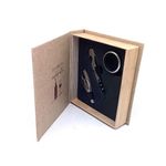 Abridor de Botellas en Caja Tipo Libro 3 Pzas 16.5x14.5x4 Cm