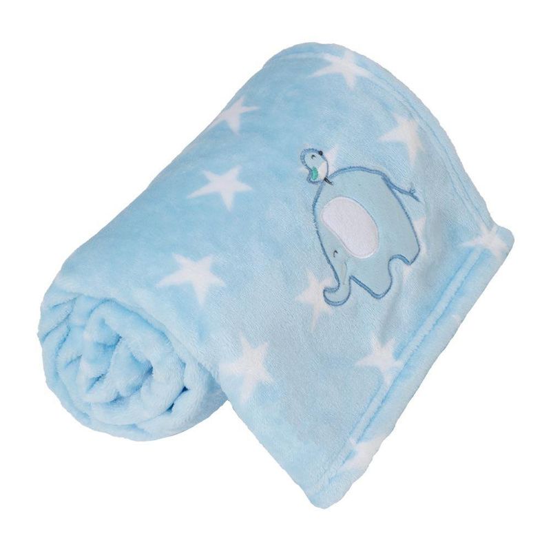 Frazada Diseño Elefante Azul 76 X 102 Cm