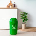Basurero Verde para Residuos Orgánicos con Tapa Vaivén