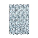 Cortina de Tela para Baño con Patrón Floral Azul