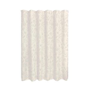 Cortina de Tela para Baño Beige con Diseño de Hojas