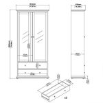 Vitrina Monet 2 Puertas y 2 Cajones Blanca 42X96X201 Cm