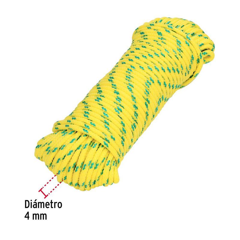 Cuerda Trenzada de Polipropileno de 4 mm x 30 Metros Color Multicolor