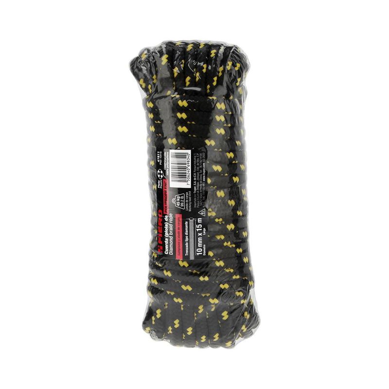 Cuerda Trenzada de Polipropileno Color Negro de 10 Mm x 15 Metros