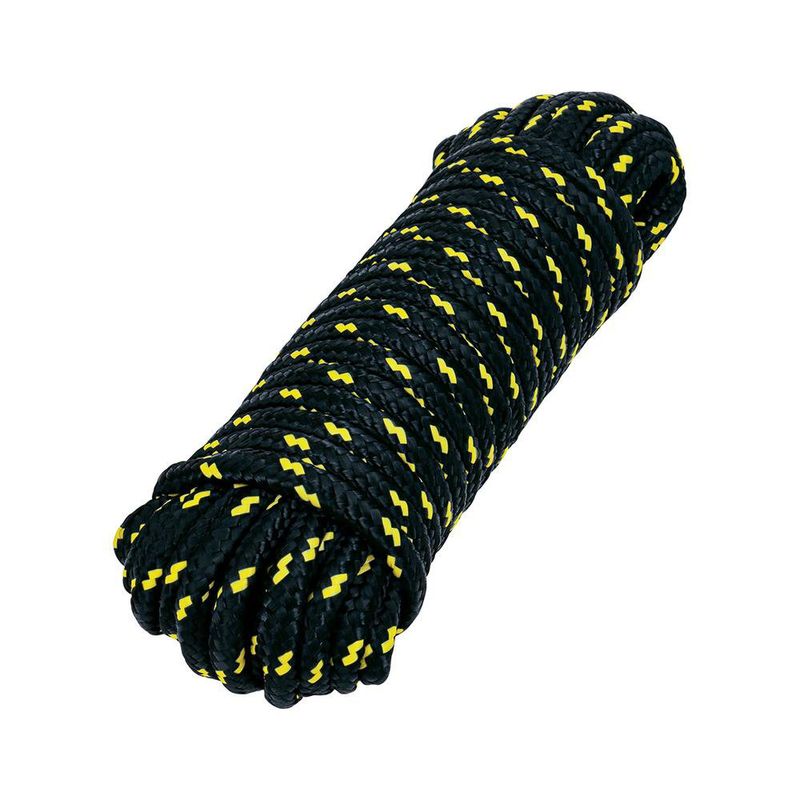 Cuerda Trenzada de Polipropileno Color Negro de 10 Mm x 15 Metros