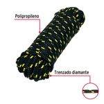 Cuerda Trenzada de Polipropileno Color Negro de 10 Mm x 15 Metros