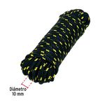 Cuerda Trenzada de Polipropileno Color Negro de 10 Mm x 15 Metros
