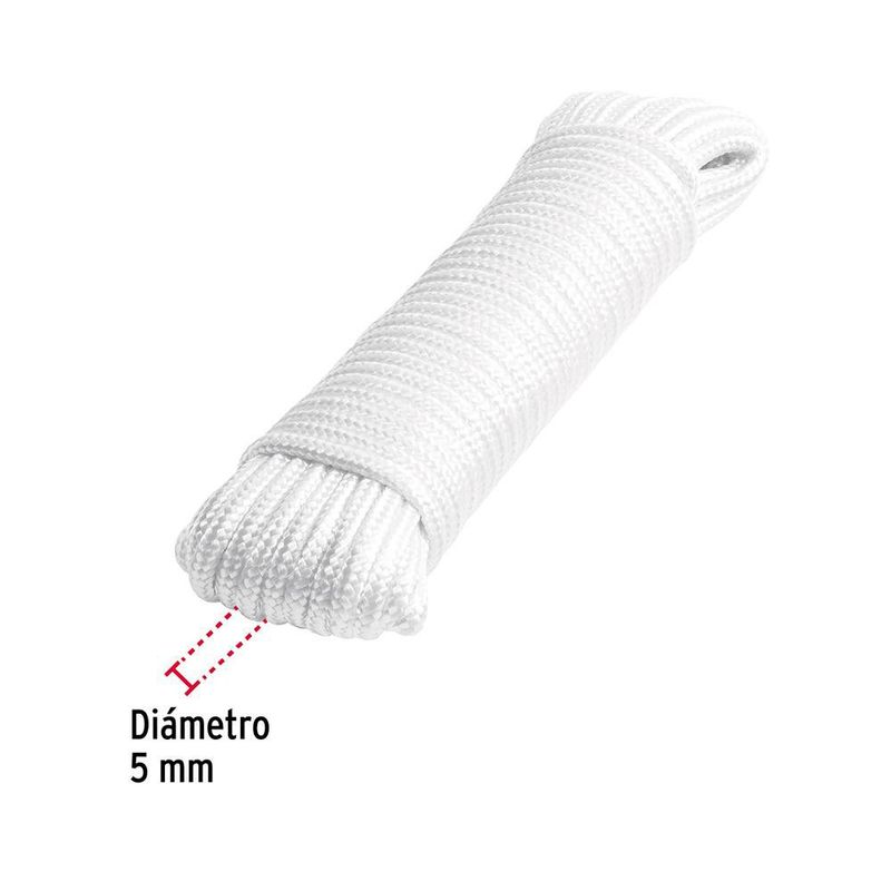 Cuerda de Poliéster Diamante Blanca 5 Mm X 15 M