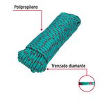 Cuerda Trenzada de Polipropileno de Alta Resistencia Tipo Diamante 8 mm x 30 Metros