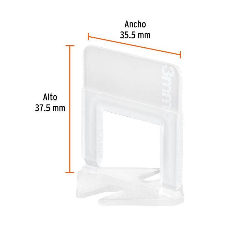 Anclas para Nivelación de Azulejos 3 mm 100 Unidades