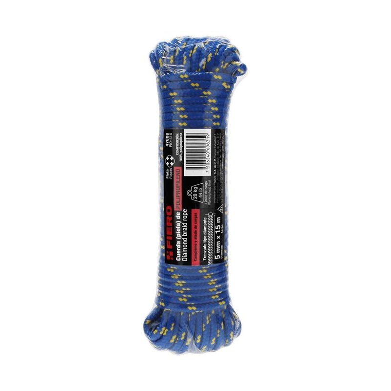 Cuerda Trenzada de Polipropileno Multicolor 5 Mm x 15 M