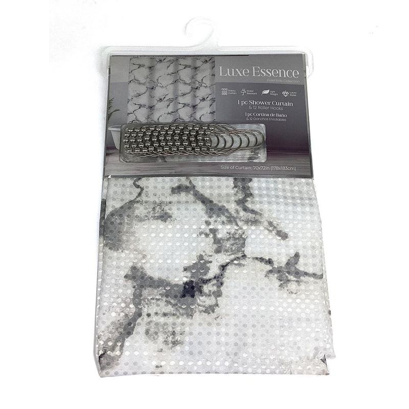 Cortina de Baño Marble con Ganchos