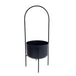 Maceta de Metal Negra con Soporte