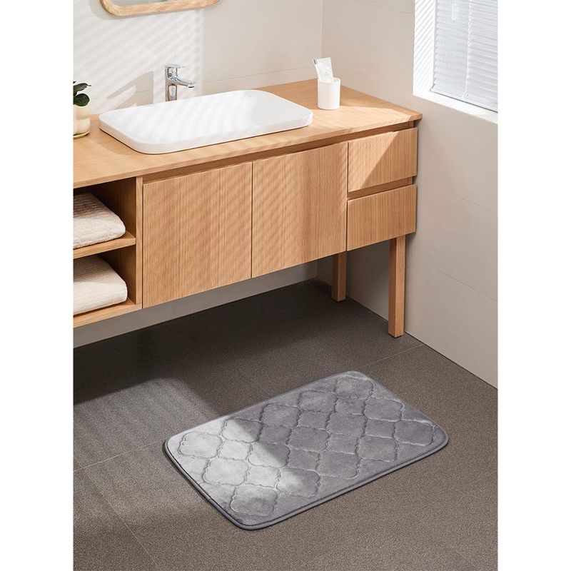 Alfombra para Baño Gris 45x70 Cm