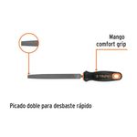 Lima Plana Fina con Mango 6 Plg