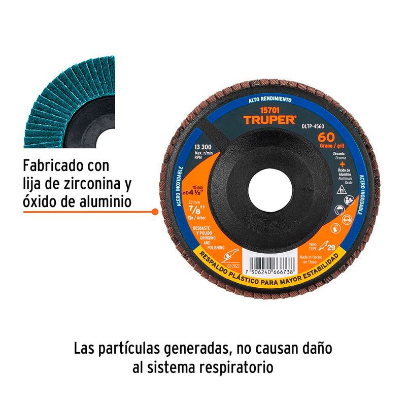 Disco Laminado Recortable Grano 60 de 4.5 Plg