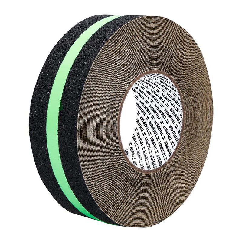 Cinta Antideslizante Negra Fotoluminiscente de 50 Mm X 18 M