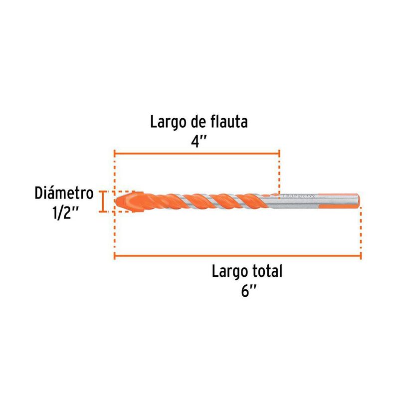 Broca Multimaterial 1/2 X 6 Plg