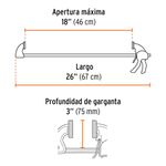 Prensa de Barra Autoajustable de 18 Plg