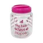 Bote para Snacks de Mascotas con Tapa Rosa 32 Onz